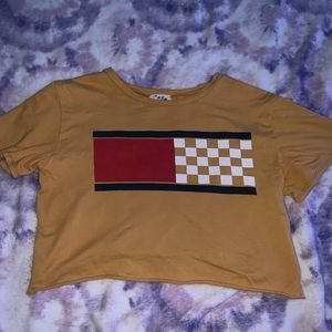 Yellow racing crop top